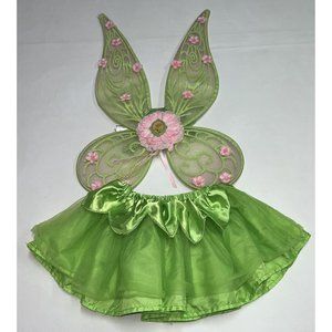 Disney Store Tinkerbell Tink Halloween Costume Skirt Wings Girls Size 4 Dress Up